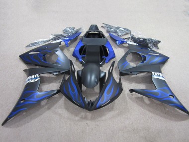 Buy 2003-2004 Matte Black Blue Flame Yamaha YZF R6 Motorcycle Fairings UK