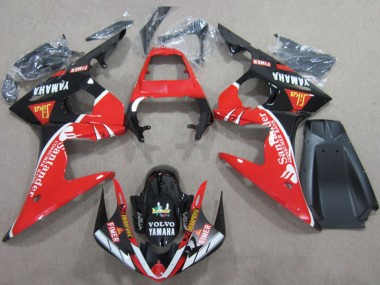 Buy 2003-2004 Red White Glossy Black Santander Fimer Volvo Yamaha YZF R6 Motorcycle Fairings UK