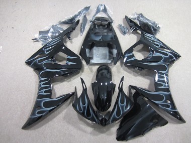 Buy 2003-2004 Glossy Black Silver Flame Yamaha YZF R6 Motorcycle Fairings UK