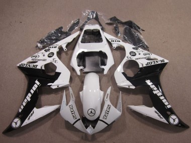 Buy 2003-2004 White Glossy Black Jordan Dunlop Yamaha YZF R6 Motorcycle Fairings UK
