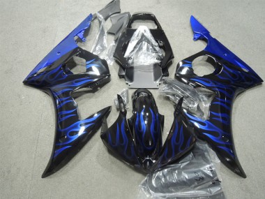 Buy 2003-2004 Glossy Black Blue Flame Yamaha YZF R6 Motorcycle Fairings UK