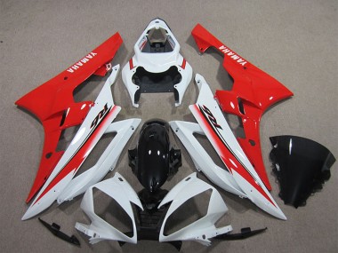 Buy 2006-2007 White Red Glossy Black Yamaha YZF R6 Motorcycle Fairing UK