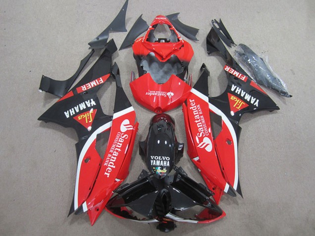 2008-2016 Red White Glossy Black Volvo Santander Fimer Yamaha YZF R6 Motorcycle Fairings UK