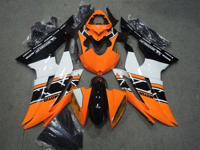 2008-2016 Orange White Glossy Black Motul Yamaha YZF R6 Motorcycle Fairings UK