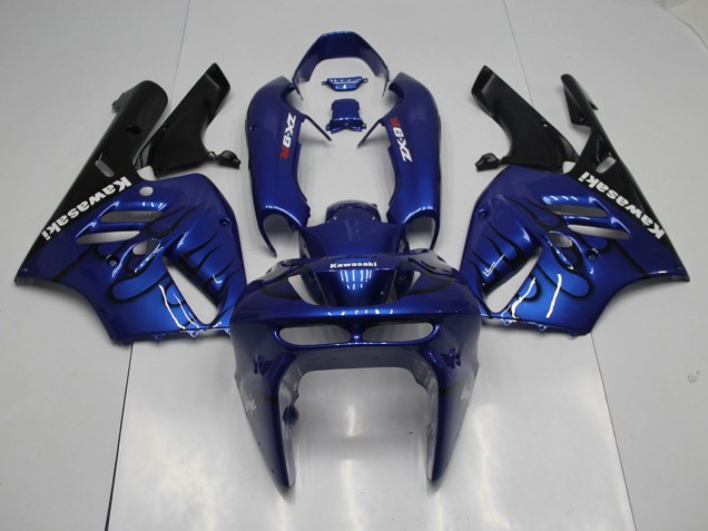Buy 1994-1997 Blue Black Flame Kawasaki ZX9R Replacement Motorcycle Fairings UK