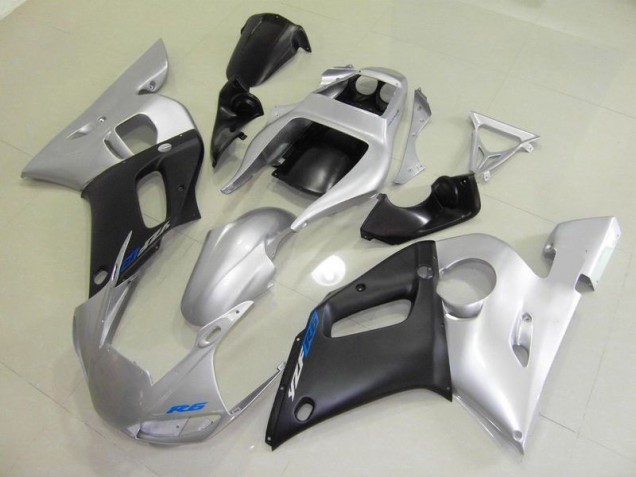 Buy 1998-2002 Black Silver Yamaha YZF R6 Motorcycle Fairings Kit UK
