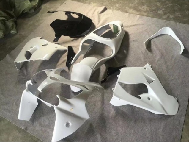 Buy 2000-2001 Pure White Glossy Black Kawasaki ZX9R Motorcycle Fairings Kits UK