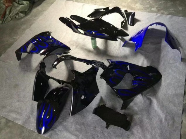 Buy 2000-2001 Glossy Black Blue Flame Kawasaki ZX9R Moto Fairings UK Buy 2000-2001 Glossy Black Blue Flame Kawasaki ZX9R Moto Fairings UK