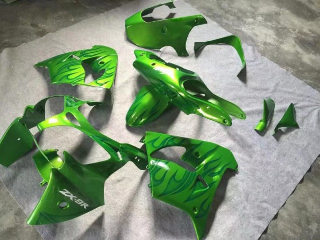 Buy 2000-2001 Green Green Flame Kawasaki ZX9R Replacement Fairings UK Buy 2000-2001 Green Green Flame Kawasaki ZX9R Replacement Fairings UK