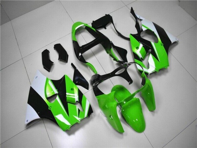 Buy 2000-2002 Green White Black Kawasaki ZX6R Bike Fairing Kit UK Buy 2000-2002 Green White Black Kawasaki ZX6R Bike Fairing Kit UK
