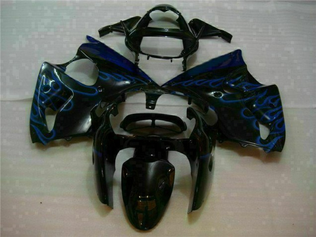 Buy 2000-2002 Black with Blue Flame Kawasaki ZX6R Motorbike Fairings UK Buy 2000-2002 Black with Blue Flame Kawasaki ZX6R Motorbike Fairings UK