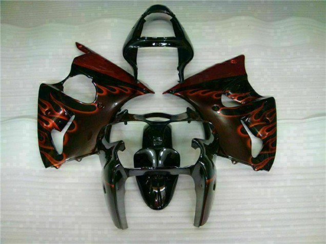 Buy 2000-2002 Black Red Flame Kawasaki ZX6R Motorcycle Fairing Kits UK Buy 2000-2002 Black Red Flame Kawasaki ZX6R Motorcycle Fairing Kits UK