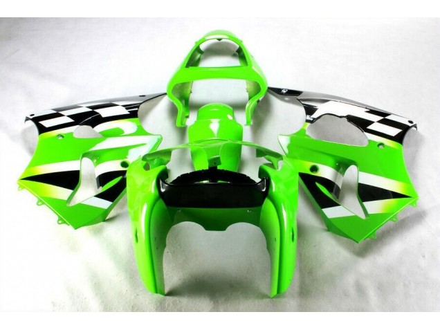 Buy 2000-2002 Green Black White Kawasaki ZX6R Bike Fairings UK Buy 2000-2002 Green Black White Kawasaki ZX6R Bike Fairings UK