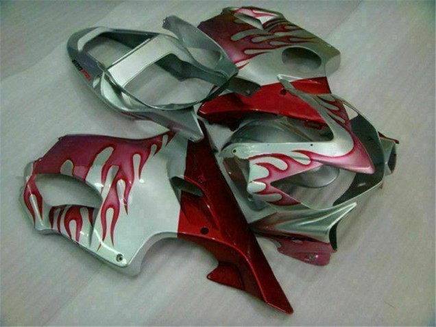 Buy 2001-2003 Red Flame Silver Honda CBR600 F4i Motorbike Fairings UK