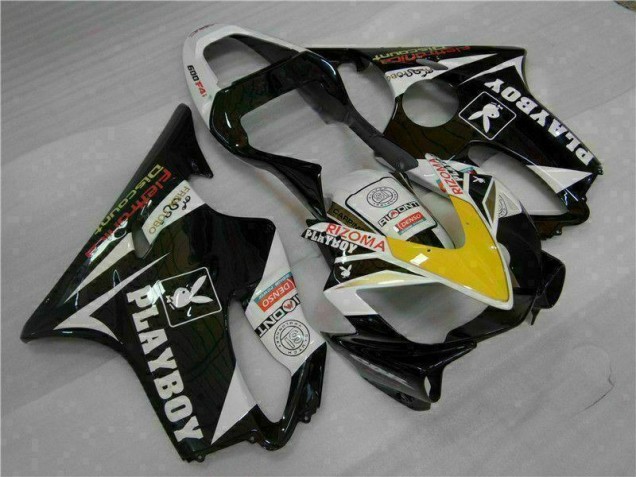Buy 2001-2003 Yellow Silver Black Playboy Honda CBR600 F4i Motorcycle Fairing Kit UK
