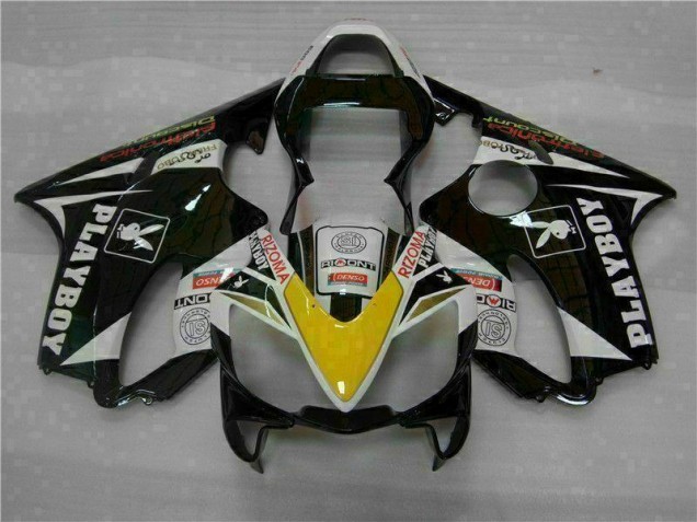 Buy 2001-2003 Yellow Silver Black Playboy Honda CBR600 F4i Motorcycle Fairing Kit UK