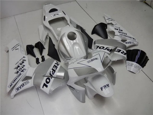 Buy 2003-2004 Silver White Black Repsol Honda CBR600RR Motorcycle Fairings Kit UK Buy 2003-2004 Silver White Black Repsol Honda CBR600RR Motorcycle Fairings Kit UK