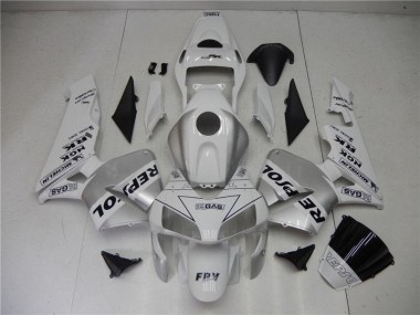 Buy 2003-2004 Silver White Black Repsol Honda CBR600RR Motorcycle Fairings Kit UK