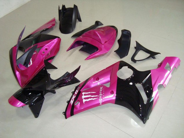 Buy 2003-2004 Pink Black Monster Kawasaki ZX6R Bike Fairing Kit UK Buy 2003-2004 Pink Black Monster Kawasaki ZX6R Bike Fairing Kit UK