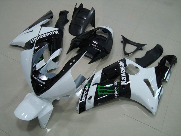 Buy 2003-2004 White Monster Kawasaki ZX6R Motorbike Fairing Kits UK Buy 2003-2004 White Monster Kawasaki ZX6R Motorbike Fairing Kits UK