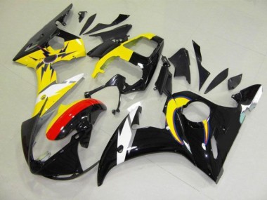 Buy 2003-2005 Moon Black Yellow Yamaha YZF R6 Motorcycle Fairings Kits UK