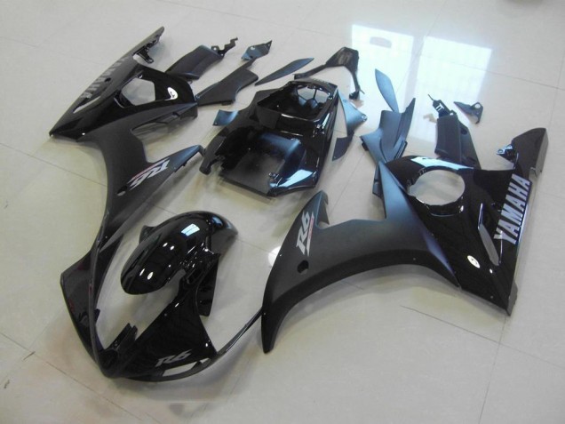 Buy 2003-2005 Matte Black Glossy Black Yamaha YZF R6 Motorbike Fairing Kits UK