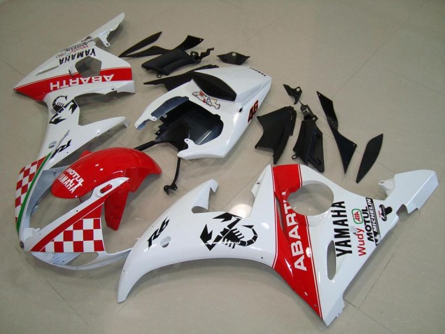 Buy 2003-2005 Red White Yamaha YZF R6 Motorcyle Fairings UK