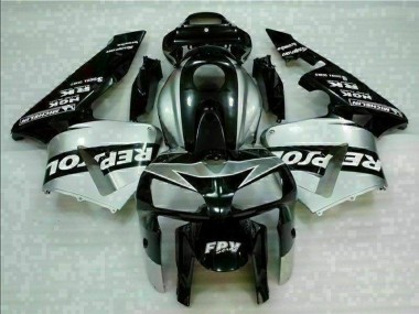 Buy 2005-2006 Black Silver Repsol Honda CBR600RR Motorcycle Fairings Kit UK