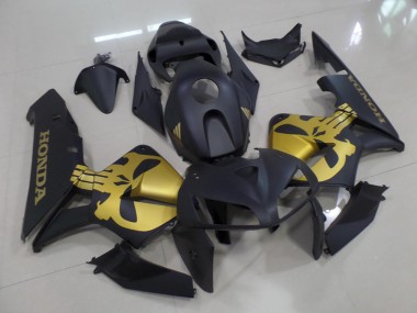 Buy 2005-2006 Matte Black with Gold Skull Honda CBR600RR Moto Fairings UK