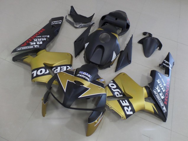 Buy 2005-2006 Black Gold Repsol Honda CBR600RR Motorcycle Fairings Kit UK Buy 2005-2006 Black Gold Repsol Honda CBR600RR Motorcycle Fairings Kit UK