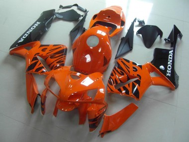 Buy 2005-2006 Orange Black Flame Honda CBR600RR Replacement Motorcycle Fairings UK