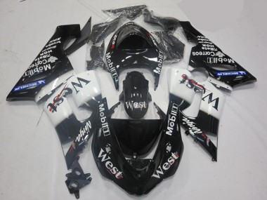 Buy 2005-2006 White Black Kawasaki ZX6R Motorcycle Fairing UK