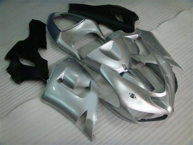 Buy 2005-2006 Silver Black Kawasaki ZX6R Motorcycle Fairing Kit UK Buy 2005-2006 Silver Black Kawasaki ZX6R Motorcycle Fairing Kit UK