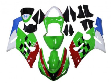 Buy 2005-2006 Green Red White Blue Kawasaki ZX6R Bike Fairings UK