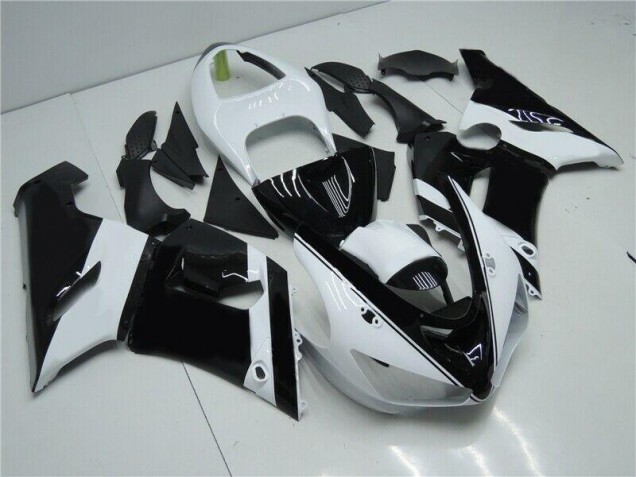 Buy 2005-2006 Black White Kawasaki ZX6R Moto Fairings UK Buy 2005-2006 Black White Kawasaki ZX6R Moto Fairings UK