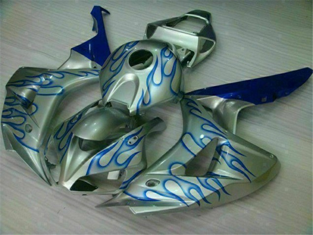 Buy 2006-2007 Blue Flame Silver Honda CBR1000RR Motorcycle Fairing Kits UK Buy 2006-2007 Blue Flame Silver Honda CBR1000RR Motorcycle Fairing Kits UK