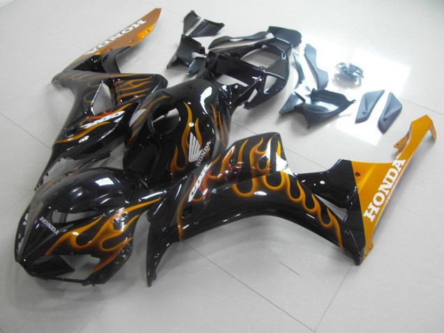 Buy 2006-2007 Gold Flame Honda CBR1000RR Motorcycle Fairings Kits UK Buy 2006-2007 Gold Flame Honda CBR1000RR Motorcycle Fairings Kits UK