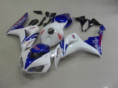 Buy 2006-2007 Pearl White Blue Honda CBR1000RR Motorcycle Fairings Kits UK