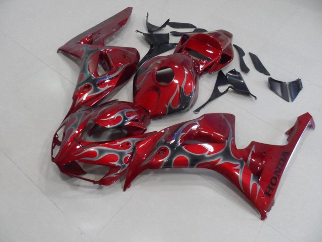 Buy 2006-2007 Red Silver Flame Honda CBR1000RR Motorcycle Fairings Kits UK Buy 2006-2007 Red Silver Flame Honda CBR1000RR Motorcycle Fairings Kits UK