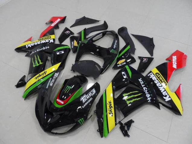 Buy 2006-2007 Black Yellow Monster Kawasaki ZX10R Motorcycle Replacement Fairings UK Buy 2006-2007 Black Yellow Monster Kawasaki ZX10R Motorcycle Replacement Fairings UK