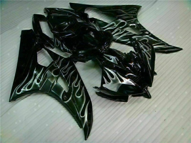 Buy 2006-2007 Silver Flame Black Yamaha YZF R6 Motor Fairings UK