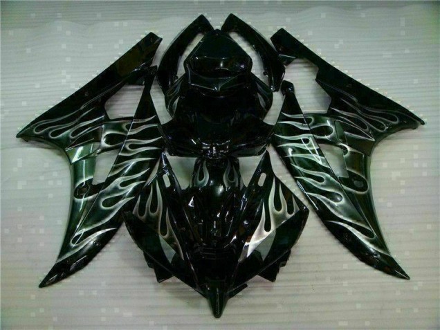 Buy 2006-2007 Silver Flame Black Yamaha YZF R6 Motor Fairings UK