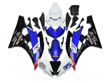 Buy 2006-2007 Blue White Yamaha YZF R6 Motorcycle Fairings Kit UK