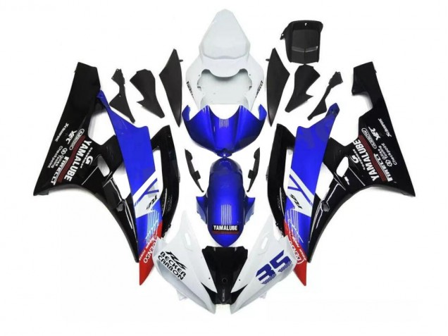 Buy 2006-2007 Blue White Yamaha YZF R6 Motorcycle Fairings Kit UK