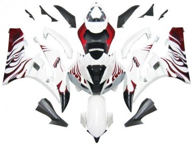 Buy 2006-2007 White Red Flame Yamaha YZF R6 Motorcycle Fairing UK
