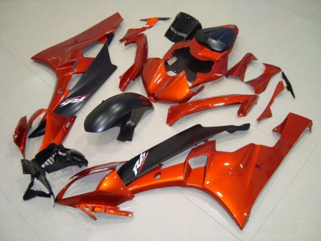 Buy 2006-2007 Orange Matte Black Yamaha YZF R6 Motorcycle Fairing Kits UK