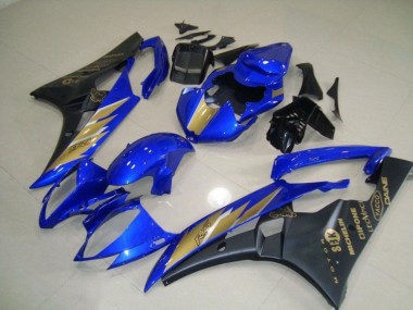Buy 2006-2007 Black Blue with Gold Sticker Yamaha YZF R6 Motorcycle Fairing Kit UK
