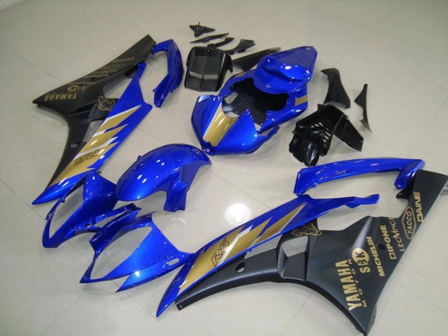 Buy 2006-2007 Black Blue with Gold Sticker Yamaha YZF R6 Motorcycle Fairing UK