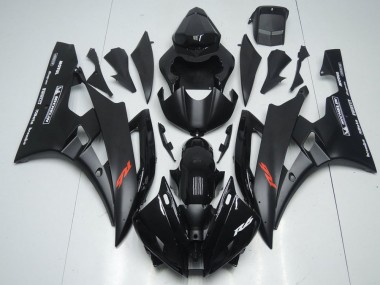 Buy 2006-2007 Matte Black and Glossy Black Yamaha YZF R6 Motorbike Fairing Kits UK