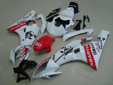 Buy 2006-2007 White Red Abarth Yamaha YZF R6 Motorcycle Fairings UK